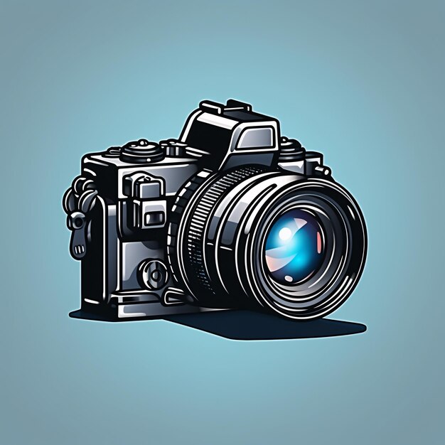 a digital camera with a blue lens