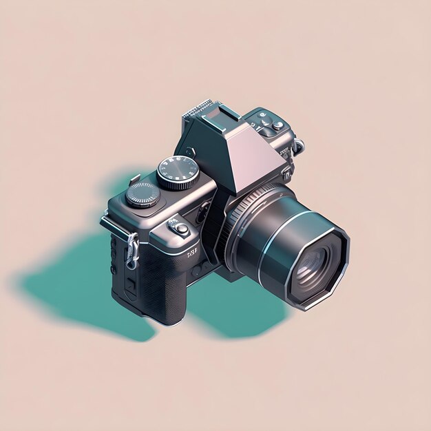 A digital camera with a lens