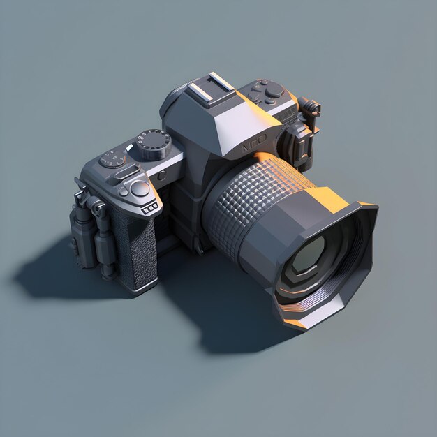 A digital camera with a lens