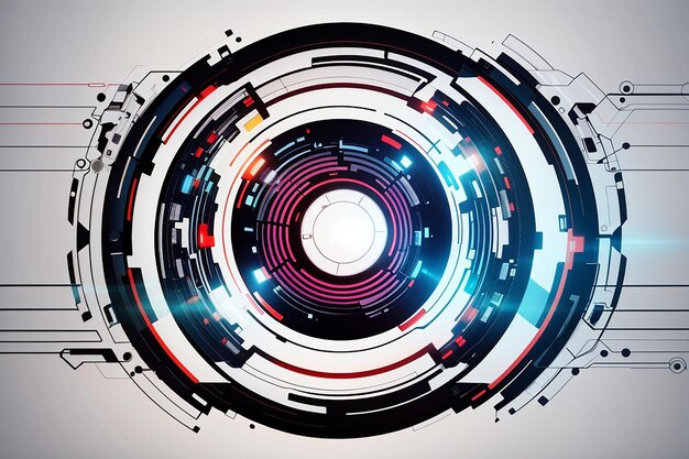 Digital circle circuit background futuristic technology