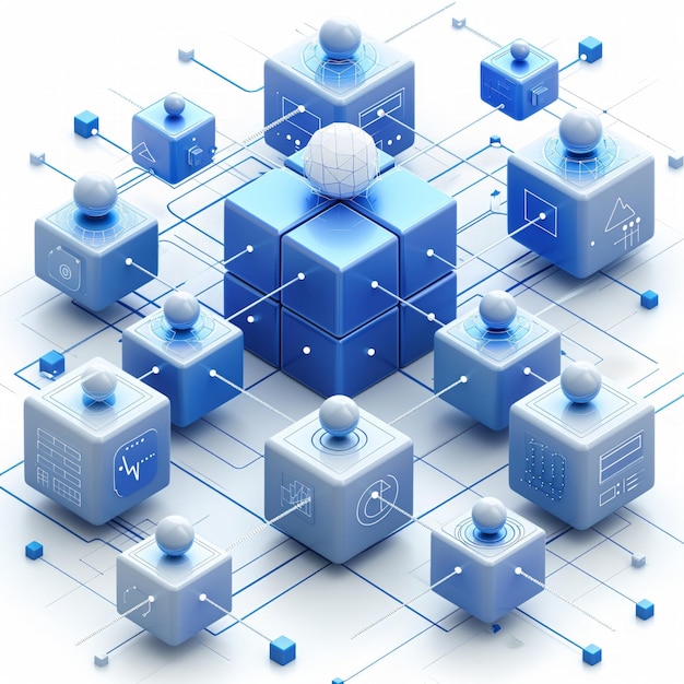 Код и связь Нексус код интернет-сети и обширные потоки данных пересекаются, чтобы обеспечить хранение в облаке искусственный интеллект и инновации в кодировании Генеративный ИИ