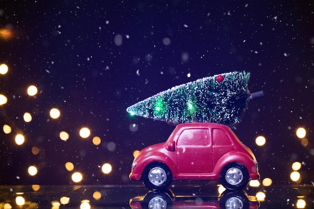 Digital composite image of illuminated car against sky at night