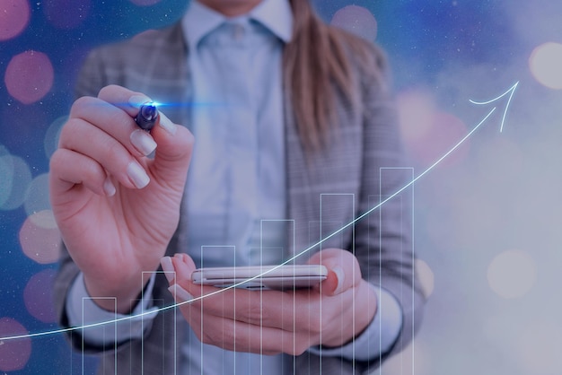 Digital composite image of man holding mobile phone