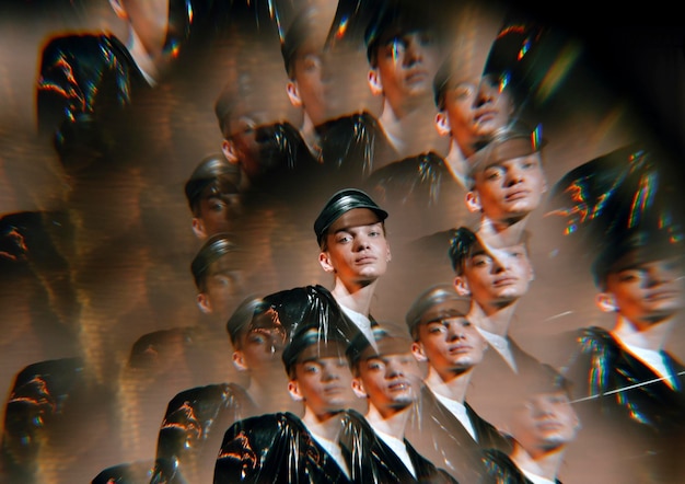 digital composite image of man
