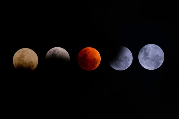 Foto immagine composita digitale delle lune contro un cielo limpido