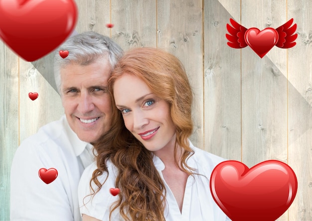 Digital composite of loving couple