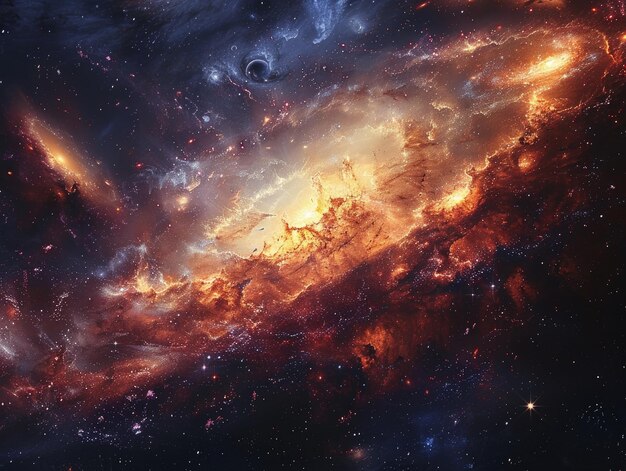a digital composite of stars and galaxy