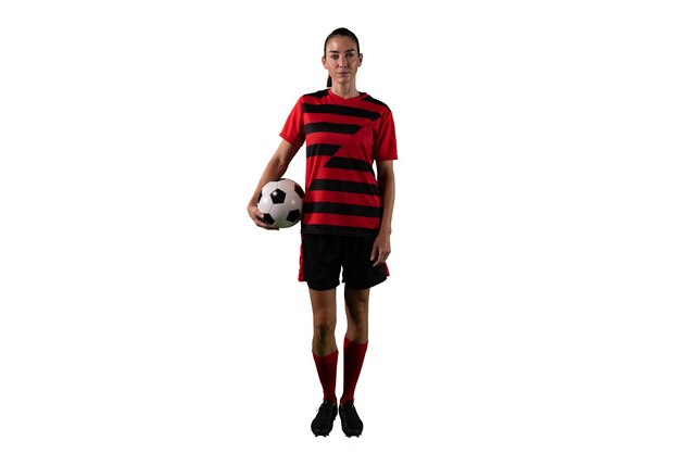 Digital Composite of Tough female soccer player