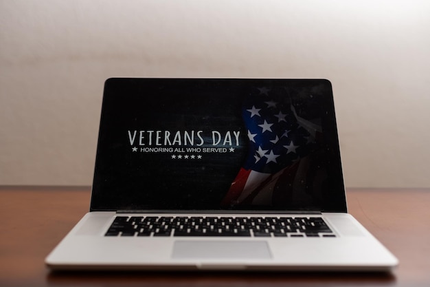 Digital composite of veterans day, flag usa.