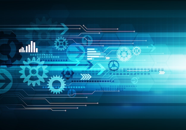 Цифровой концептуальный бизнес технологии фон стрелки чип