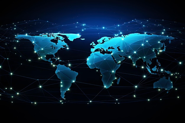 Digital Connectivity Concept Global Network Technology Digital World Sphere Background Generative AI