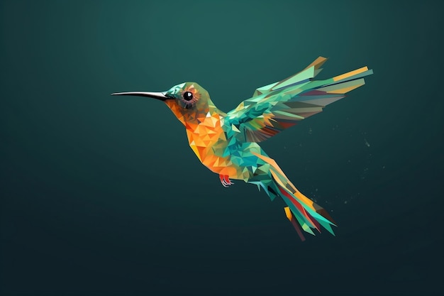 Digital Creativity Concept with Hummingbird Innovation and Artistic Expression Generative AI