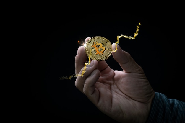 Photo digital currency bitcoin photo concept