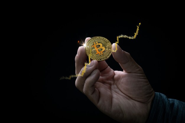 Фото Цифровая валюта биткойн фото концепция