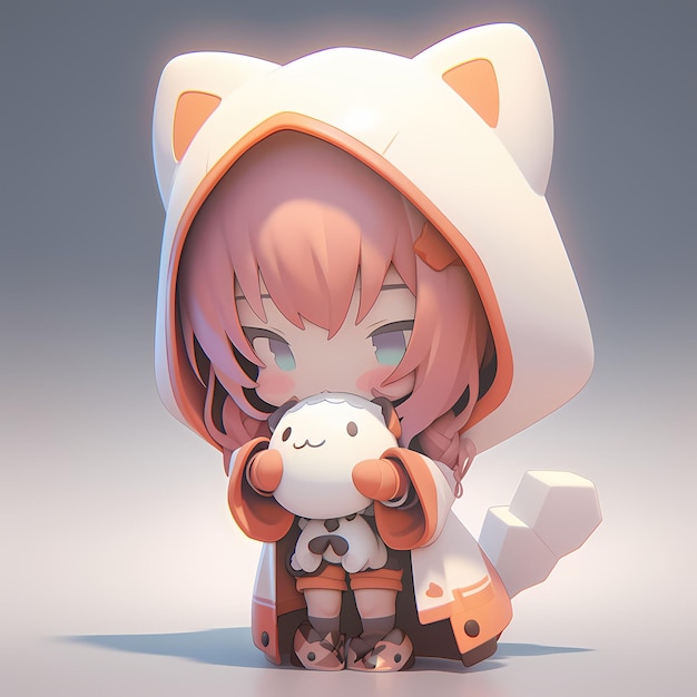 Digital cute anime chibi girl fashion enchanting characters and captivating designs come to life