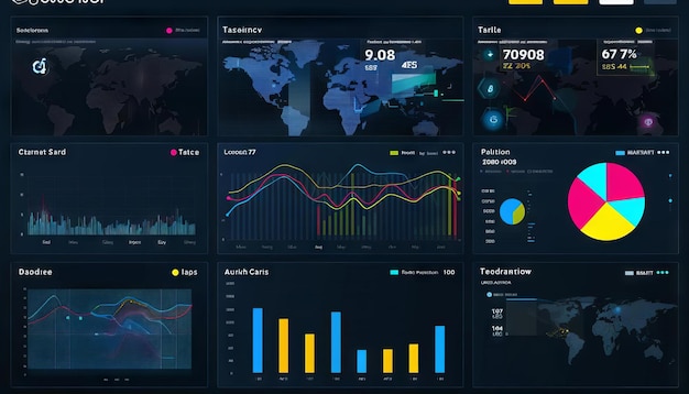 Photo a digital dashboard showing realtime data and analytics of stakeholder engagement and investment returns