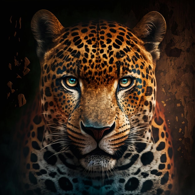 digital design of jaguar looking at camera