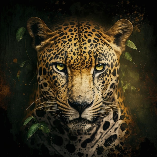 digital design of jaguar looking at camera