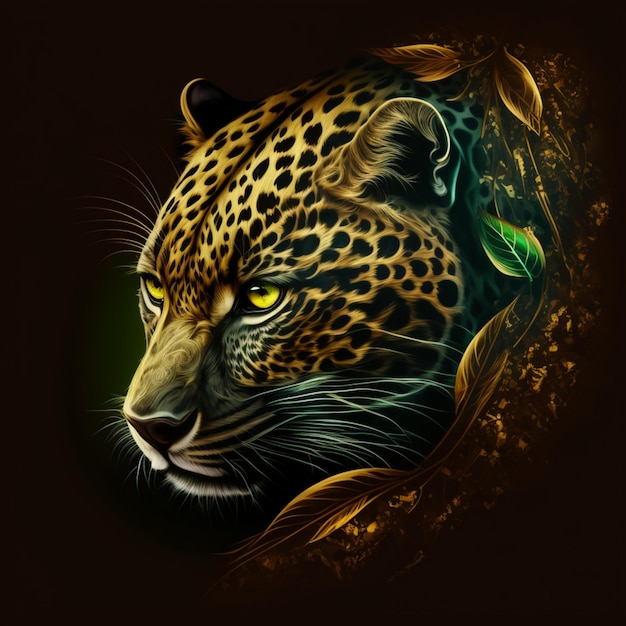 digital design of jaguar looking at camera