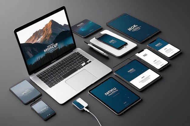 Photo digital device mockup set