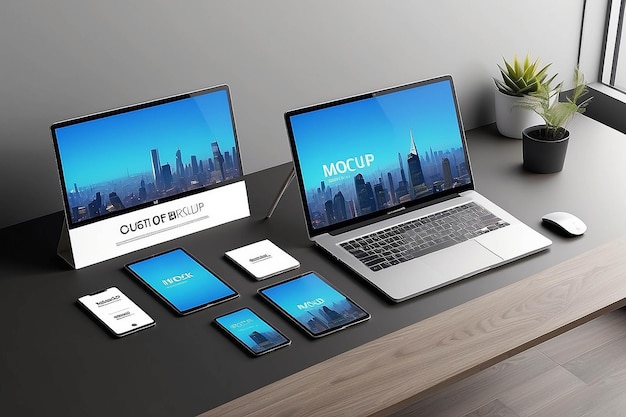 Photo digital device mockup set