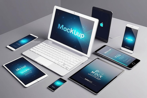 Photo digital device mockup set