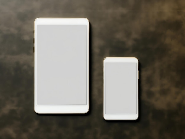 Digital devices screen mockup with isolated background