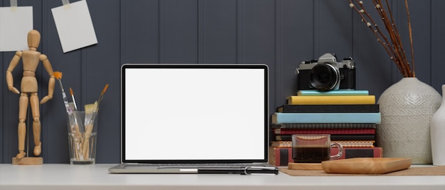 Digital devices on white table