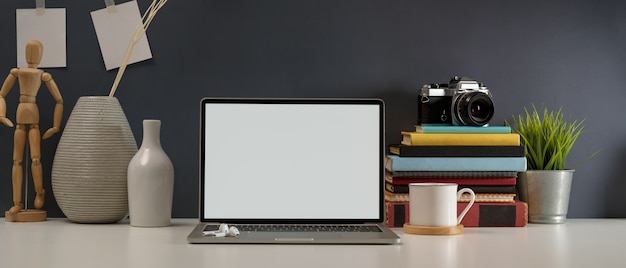 Digital devices on white table