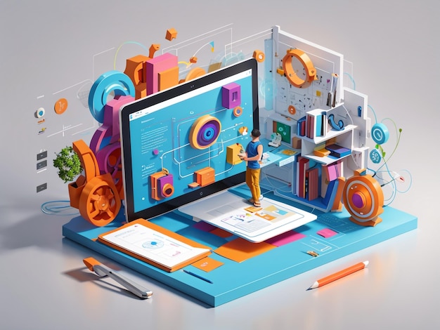 Digital Dimensions 3D Web Development and UIUX Design Concept