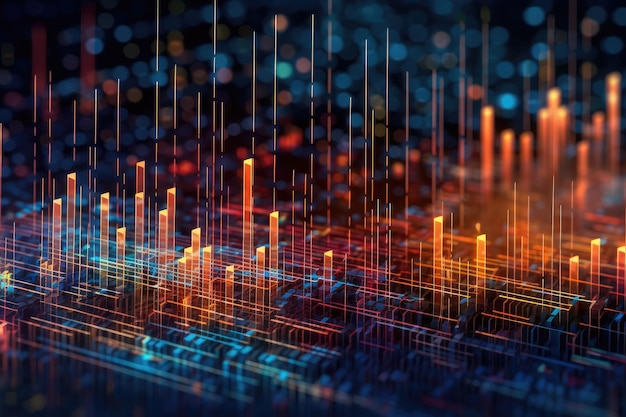 A digital display of numbers and lines with the word data on it.