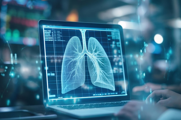 사진 인간의 폐 건강 분석의 디지털 디스플레이