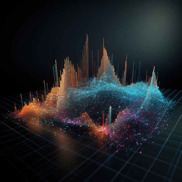 Photo a digital display with a graph and the word data on it