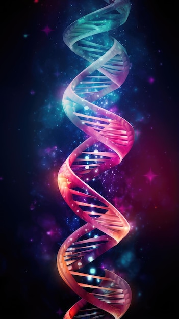 Premium AI Image | Digital dna strand structure wallpaper for the phone
