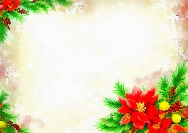 Цифровой рисунок рождественского фона в живописи на бумаге