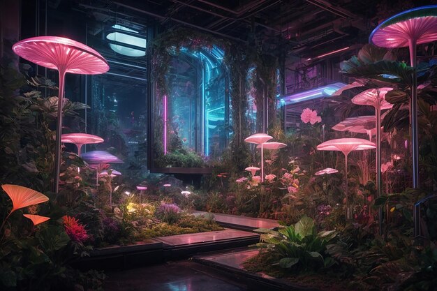 Digital dreamscape cybernetic garden