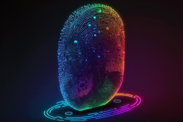 A digital egg with a fingerprint in the middle.