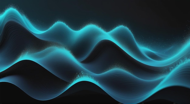 Foto digital elegance 4k black particle wave flow abstract tecnologia di base