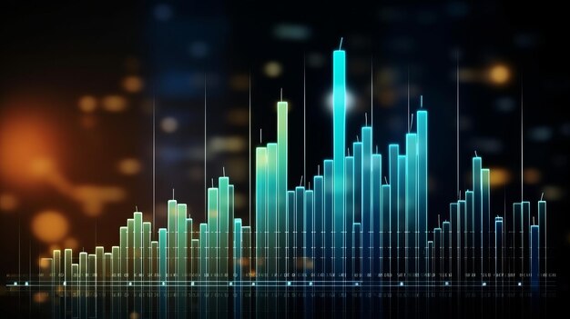 Photo digital equalizer background image with graphs and diagrams 3d rendering