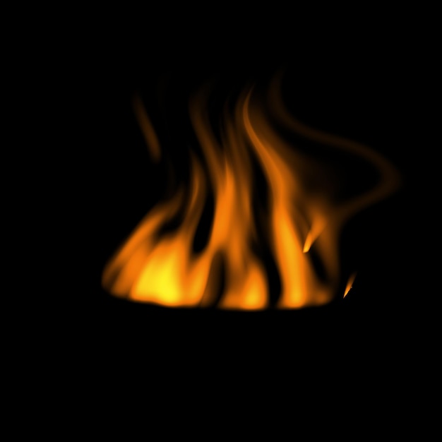 Digital fire effect on black background