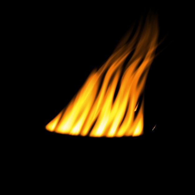 Photo digital fire effect on black background