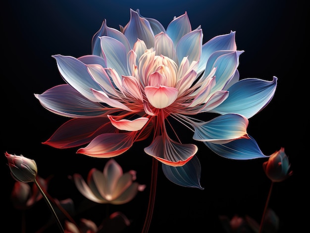 디지털 꽃 예술 HD 8K 벽지 스톡포토 이미지