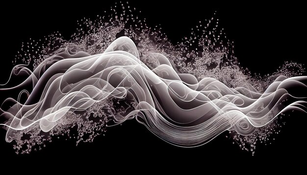 Photo digital flowing wave particles abstract background generative ai generative ai