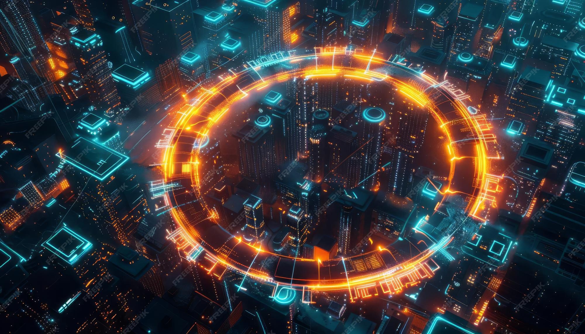 Digital fortress representing cybersecurity infrastructure protecting interconnected data and networks