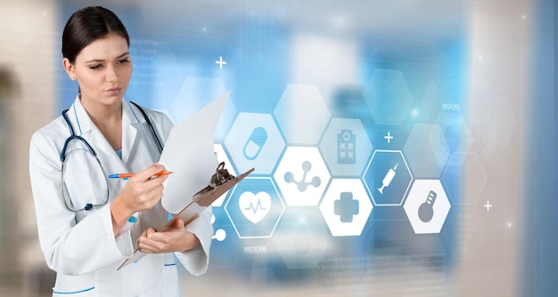 Digital future healthcare innovation abstract background banner