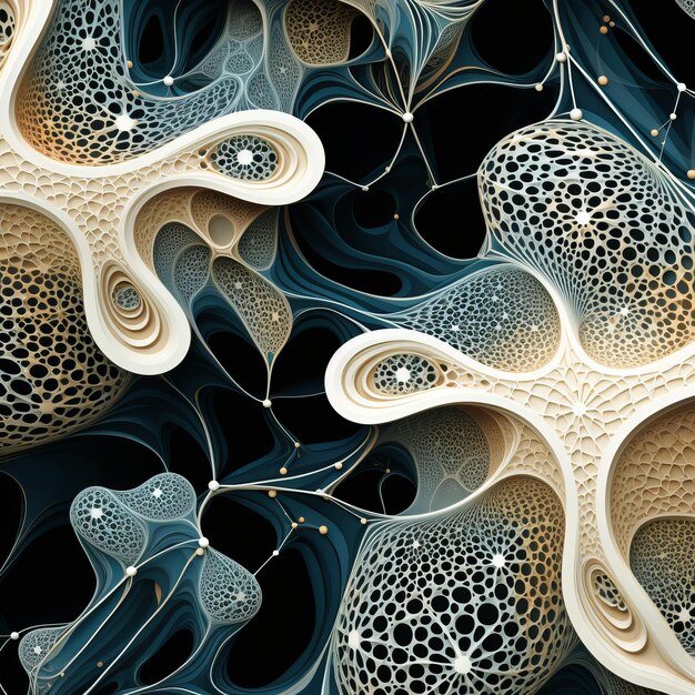 Digital Generative Art Operating Systems Background With Organic Biomimicry