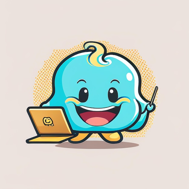 Digital genie character kind smiling