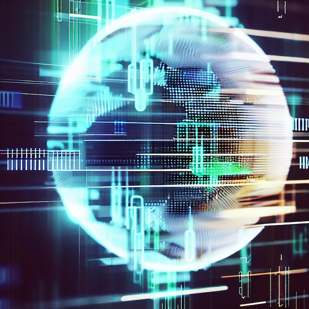 Digital Globe Graph chart abstract overlay