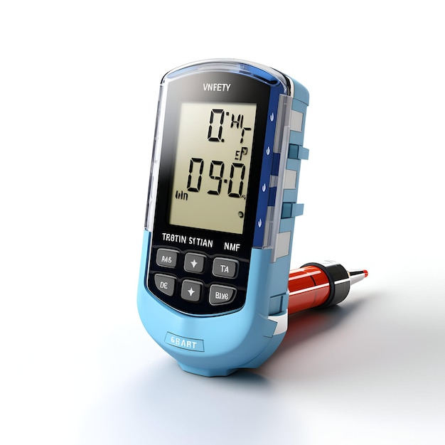 Photo digital glucometer isolated on white background 3d render