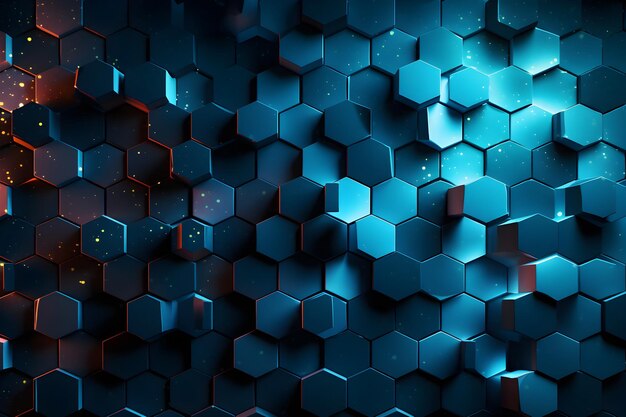 Digital Hexagon Abstract Background